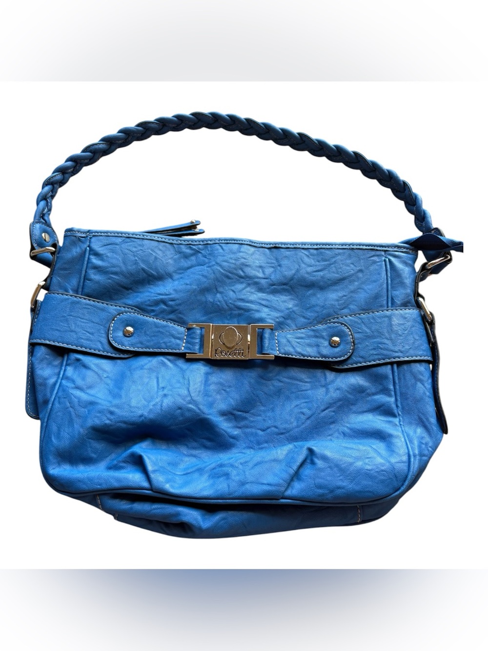 Rosetti Cobalt Blue Y2K Slouchy Hobo Shoulder Bag Braided Strap